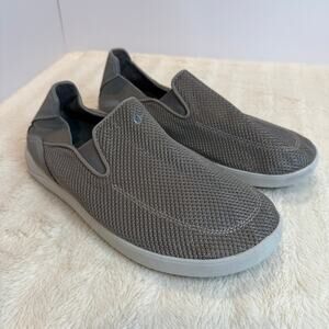 Olukai Men's Gray Nohea Pae Sneakers Slip On Mesh Shoes 10487 Size 11 M11